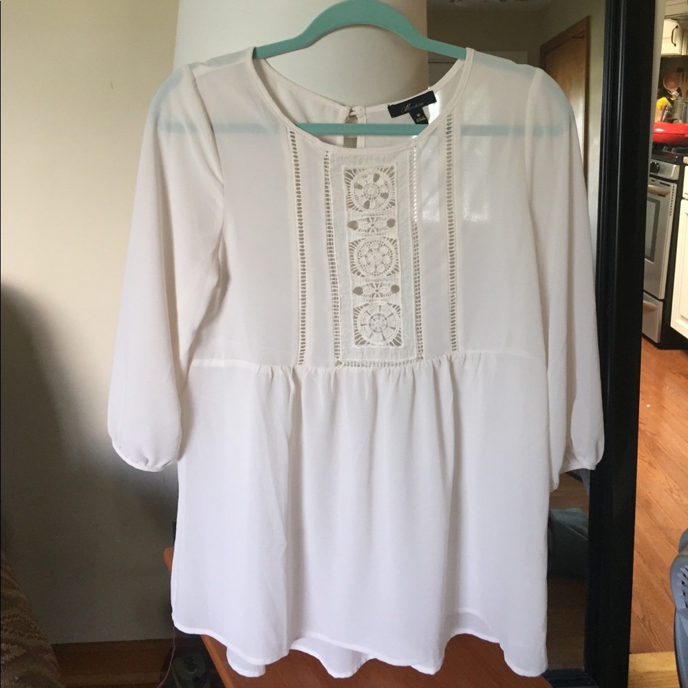 Cream Blouse with Empire waist